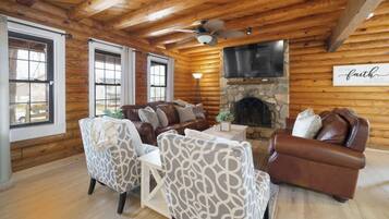 TV, fireplace, offices