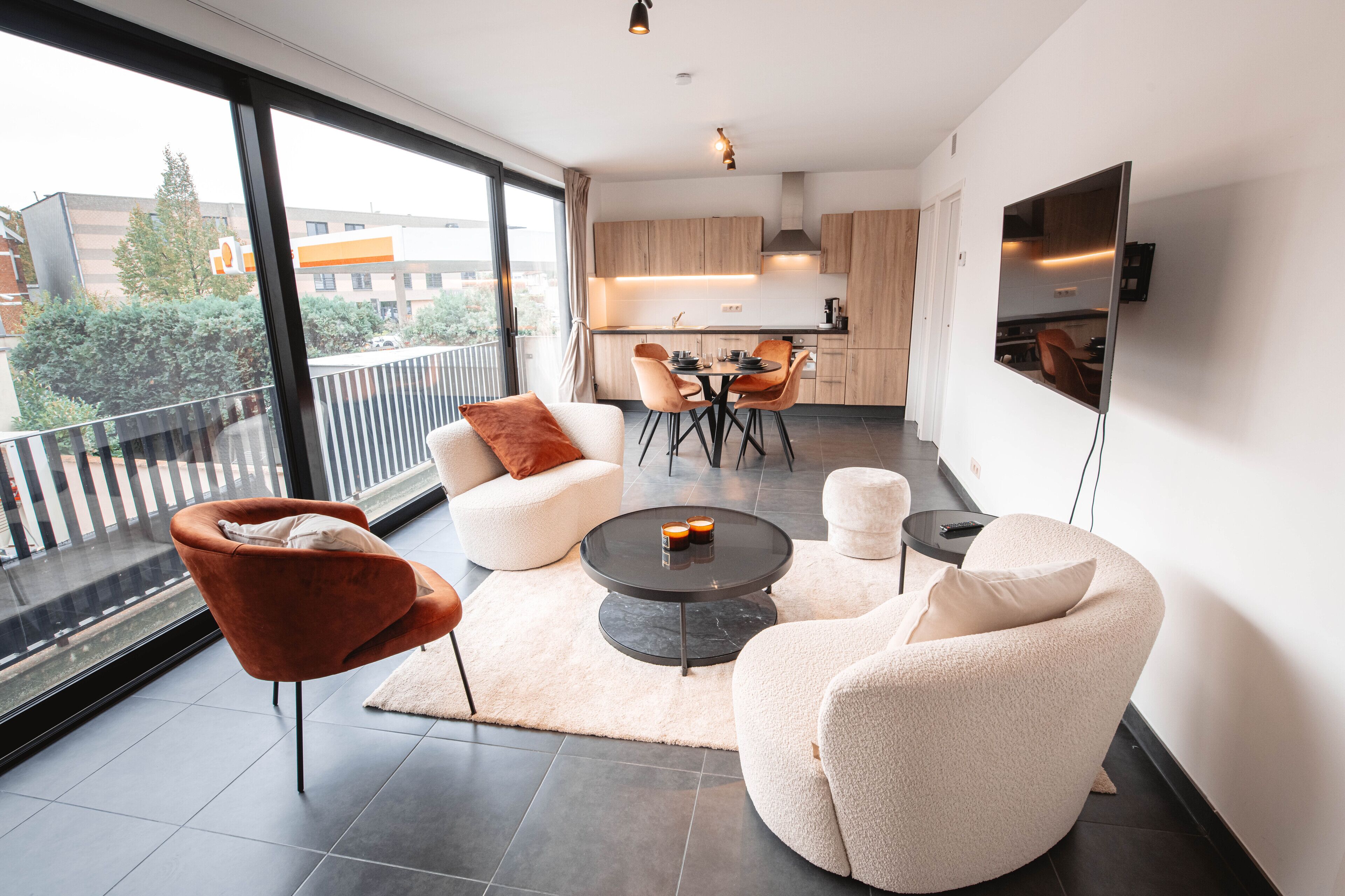 design duplex | living area | flat-screen tv