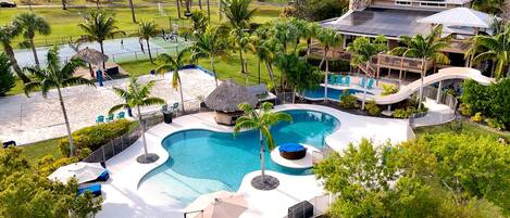 Outdoor pool, a heated pool
