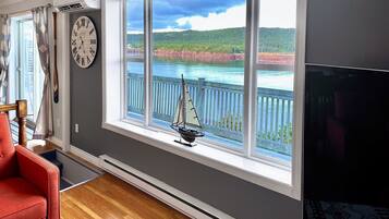 Una televisión, un reproductor estéreo