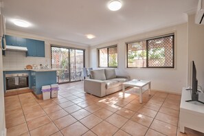 One-Bedroom Apartment with Private Courtyard | Living area