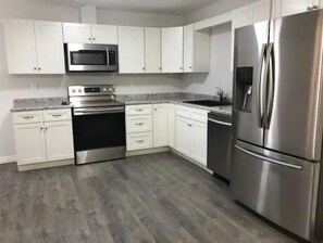 Microwave, stovetop, dishwasher