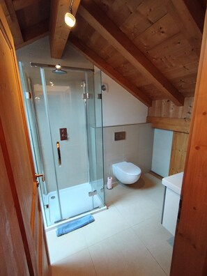 Bathtub, hair dryer, towels