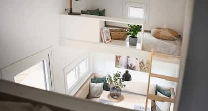Ferienhaus 'Tiny House Raum Käpsele' mit privater Terrasse, WLAN und Klimaanlage