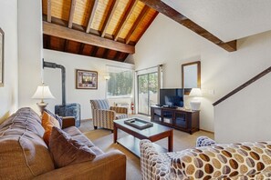 TV, fireplace - Delight in a plethora of luxe amenities at this Lakeland Village home (South Lake Tahoe)