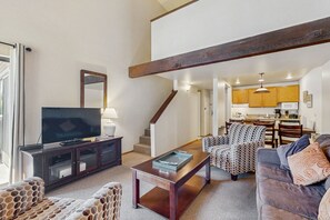 TV, fireplace - Delight in a plethora of luxe amenities at this Lakeland Village home (South Lake Tahoe)