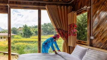 Deluxe Chalet, 2 Queen Beds, Non Smoking, Mountain View | 1 bedroom, premium bedding, down comforters, memory foam beds