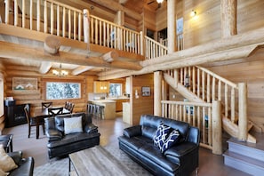 Smart TV, fireplace, DVD player, books