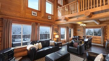 Smart TV, lareira, DVD player, livros