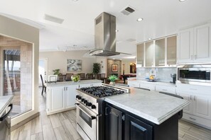 Fridge, microwave, stovetop, dishwasher