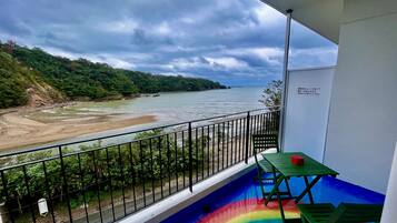 Design Room, Multiple Beds, Sea View | Balcony view