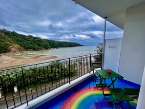 Design Room, Multiple Beds, Sea View | Balcony view