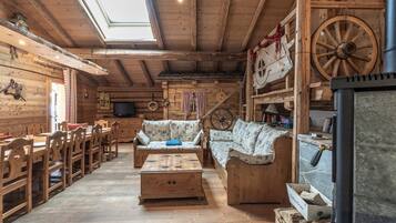 TV, lareira, videogames