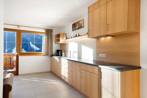 Kühlschrank, Mikrowelle, Herdplatte, Geschirrspüler