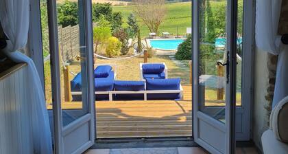 Large luxurious house with heated pool & stunning views in a picturesque village