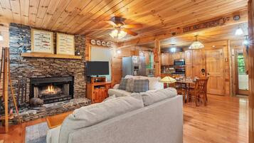 Télévision, cheminée