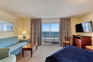 TV, books - RT-0703 Oceanfront 1-Bedroom Condo at Roxanne Towers, Myrtle Beach - Sleeps 6 (Myrtle Beach)