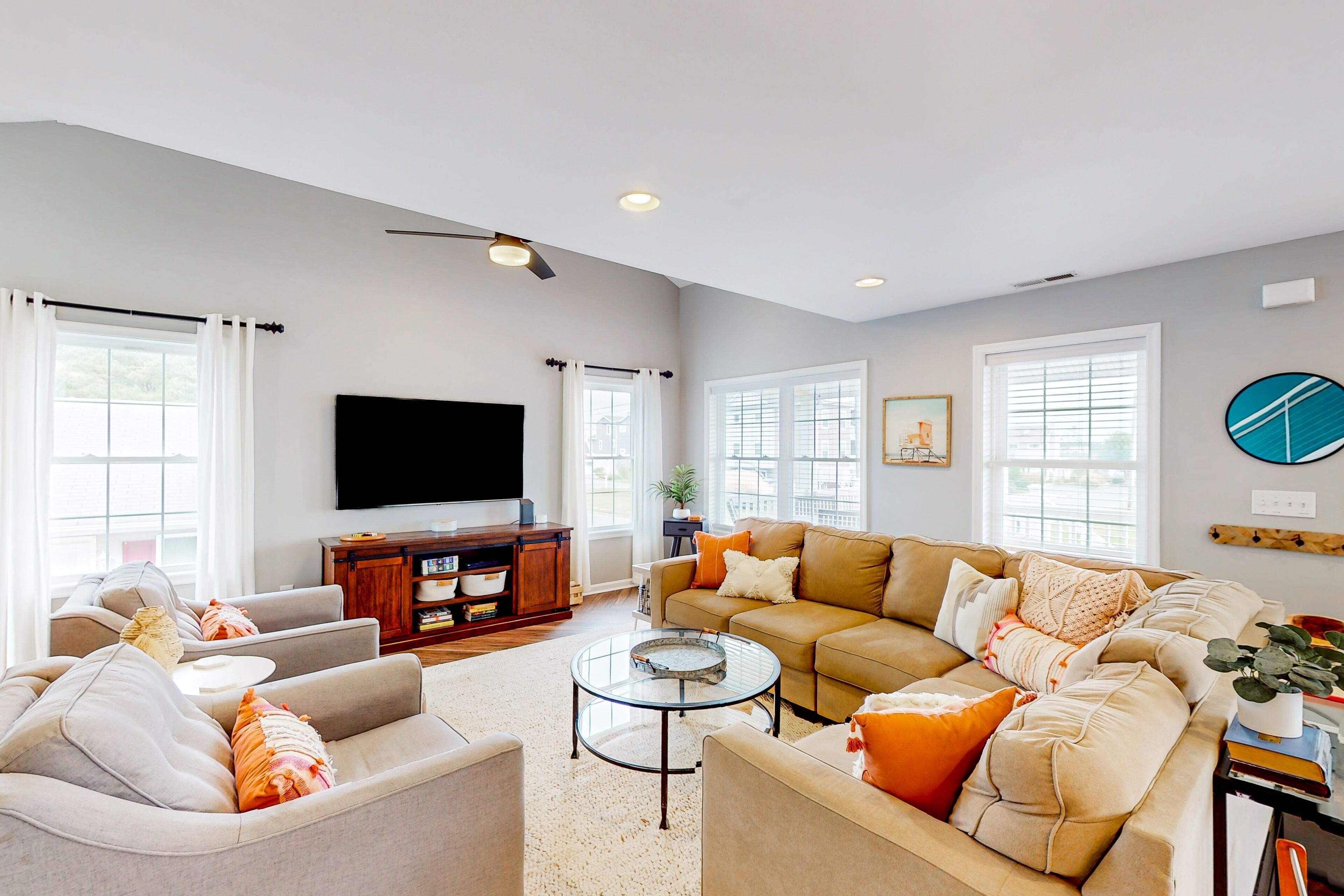 TV, DVD player, books