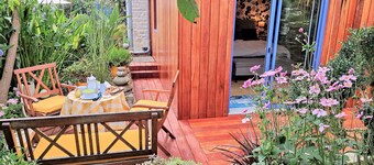 guest house in a garden next to Utah Beach point.