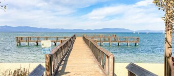 Wake up to the lake & mountains near a private beach & Heavenly Resort