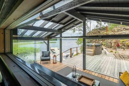 Private Lakefront Cabin with Sauna and Hot Tub