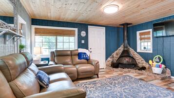 TV, fireplace, video games