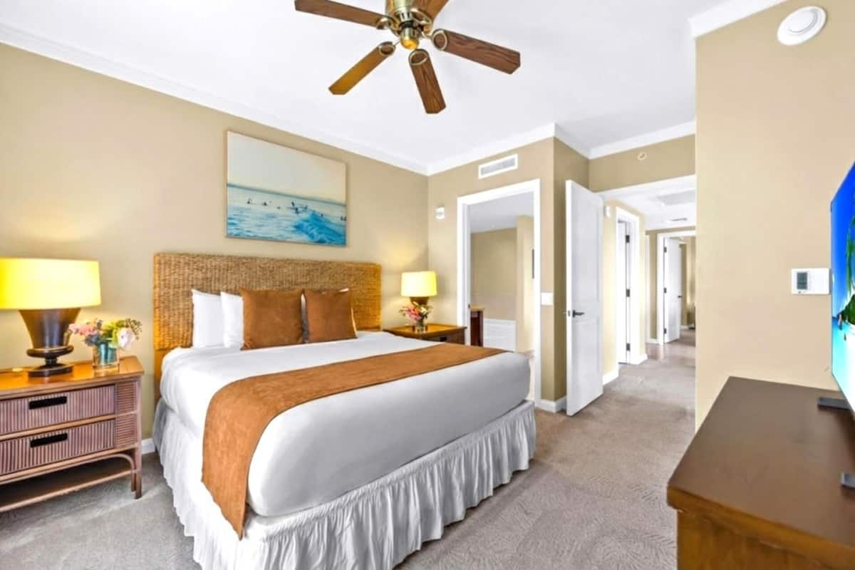 วิลล่า, 2 ห้องนอน (Ocean Partial View, Sleeps 6(HKK-434)) | 2 ห้องนอน, เตารีด/โต๊ะรีดผ้า, ผ้าปูที่นอน