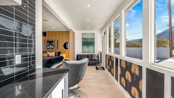 House | Living area | 60-inch LED TV with digital channels, fireplace