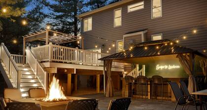 Walk to Top-Rated Restaurants & Trails! 7BR w/HotTub Gazebo & Built-in FirePit!