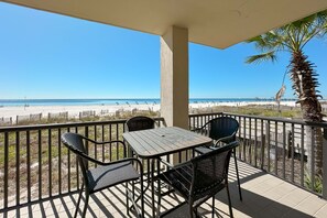 Outdoor dining - The Palms East 104 | Gulf Front Balcony | Prime Orange Beach Location | My Beach Getaways (Orange Beach)