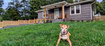 Grovemont Retro Retreat A pet-friendly home in Asheville, with a fenced yard & fire pit.