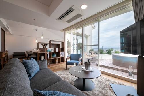 Suite Room, 2 Double Beds, Hot Tub, Non Smoking, Ocean View (B-type) | Free minibar items, desk, free WiFi, bed sheets