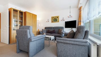 TV, DVD player, ping pong