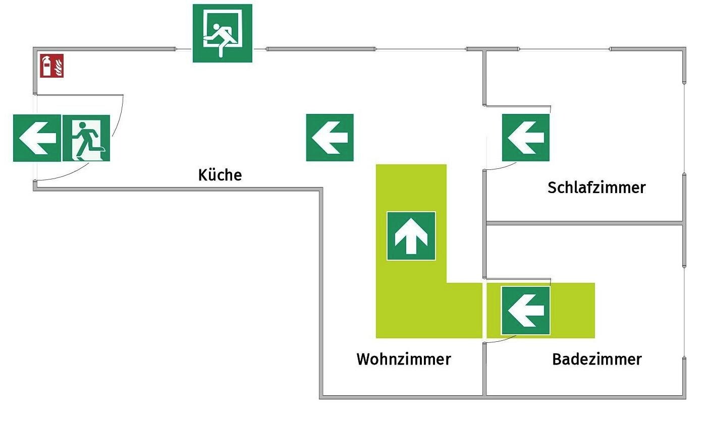 A floor plan with labeled rooms including a kitchen, living room, bedroom, and bathroom.