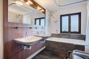 Bathtub, hair dryer