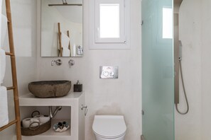 Ducha, secador de pelo y toallas
