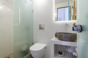 Regadera, amenidades de baño gratuitas, secadora de cabello, toallas 