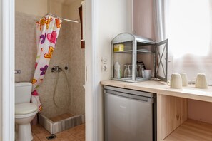 Shower, hair dryer, towels - Studio Apartment 'En Tino 2' with Shared Terrace, Wi-Fi and Air Conditioning (?????)