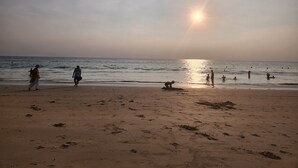 Utsikt mot strand/hav