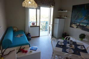 公寓, 1 间卧室, 阳台, 海洋景观 | 客厅