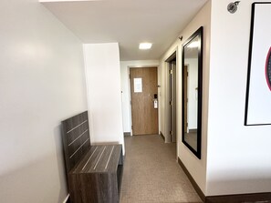 In-room safe, desk, laptop workspace, blackout curtains