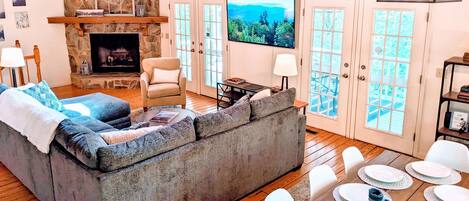 TV, fireplace, ping pong