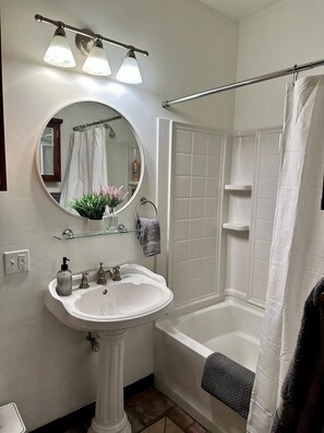 Hair dryer, towels, soap, toilet paper - Fully-furnished Modern Apartment / Executive Suite in Heart of Town
 (Big Timber)
