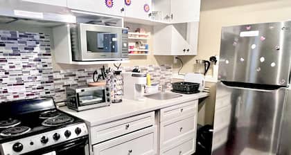 Legal Walkout suite with King-bed, Kitchen, Parking & Patio