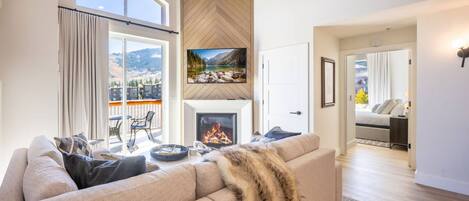 Smart TV, fireplace, video games, foosball