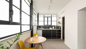 Apartment, 1 Bedroom | Private kitchen | Coffee/tea maker, mini-fridge, microwave, stovetop - The Square - By Beach Apartments TLV (Tel Aviv)