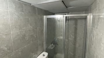Shower, hydromassage showerhead, hair dryer, slippers