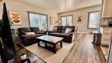 Smart TV, DVD player, books, stereo