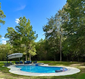 Piscine extérieure, piscine chauffée