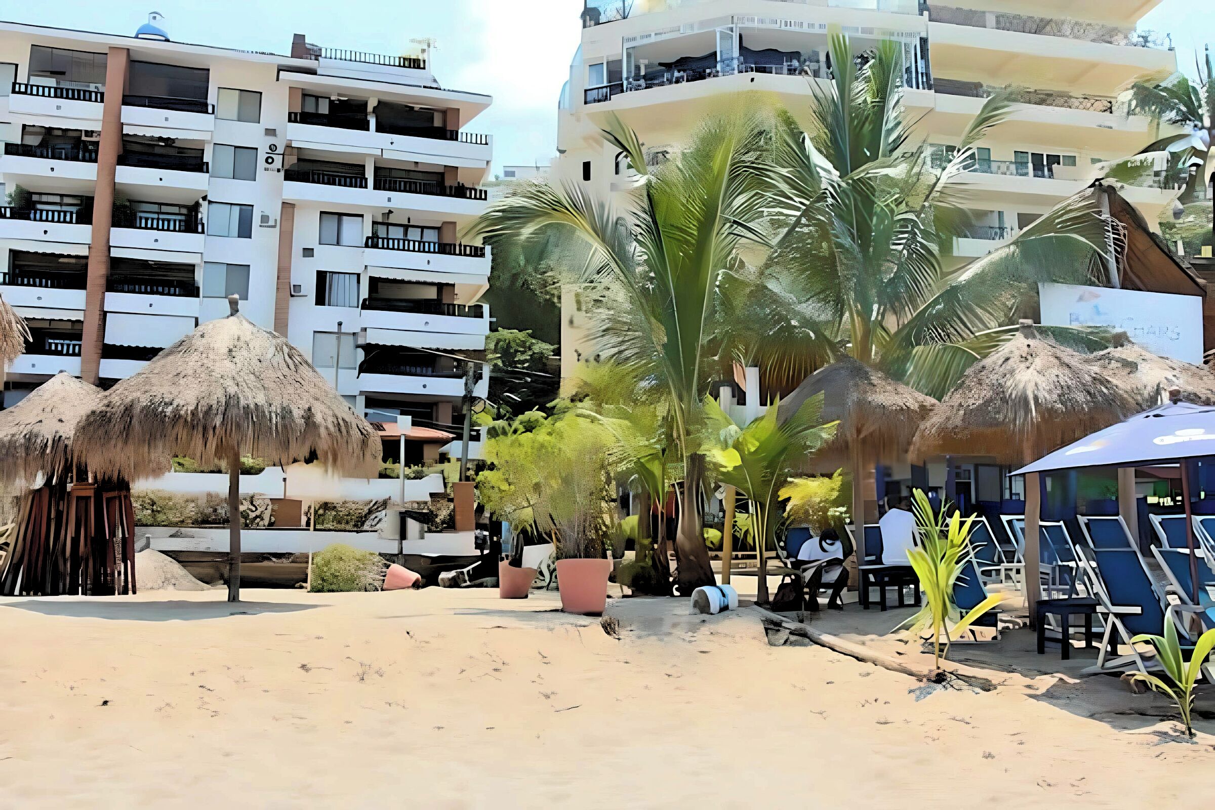 Accommodatie ligt op het strand, wit zand